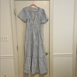 Anthropologie Blue and White Striped Dress